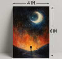 Solitary Reflection Under The Crescent Poster