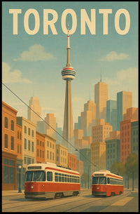Toronto Skyline Vintage Travel Poster