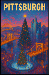 Pittsburgh Holiday Scene Poster
