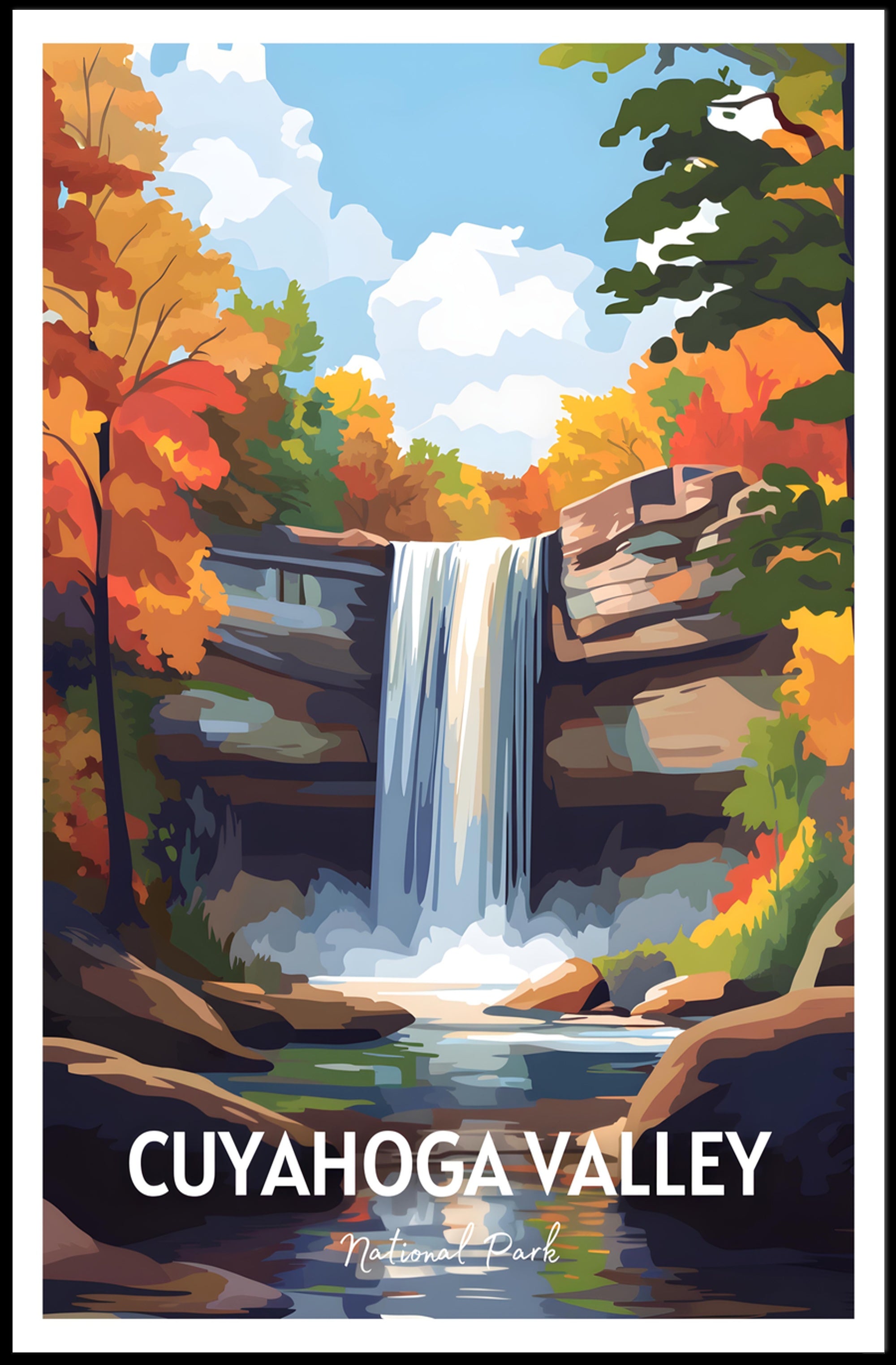 Cuyahoga Valley National Park Waterfall Poster