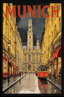 Munich Street Scene Poster