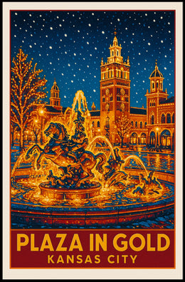 Plaza In Gold Kansas City Poster