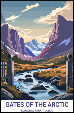 Vintage Scenic Landscape: Gates of Arctic National Park Poster