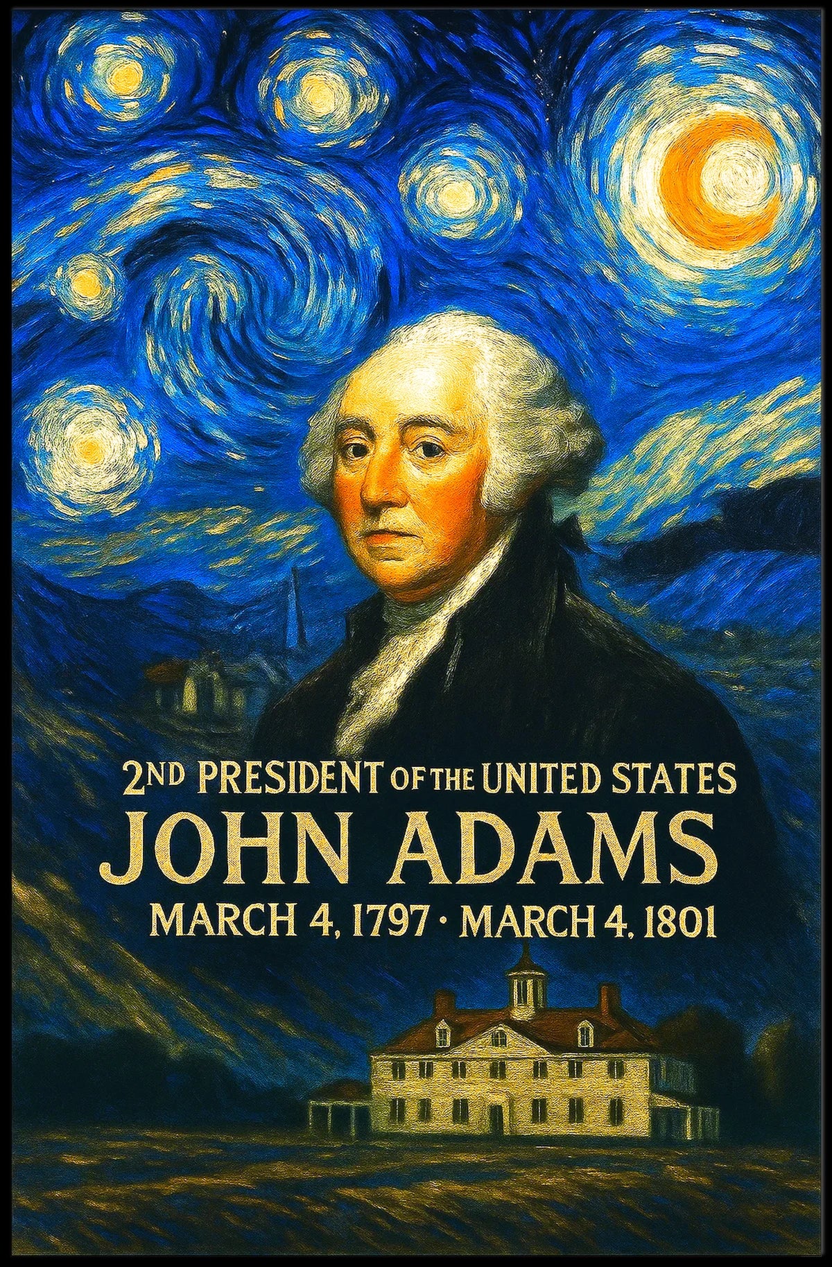 John Adams 2nd President of the United States Presidential Masterpiece Series Poster