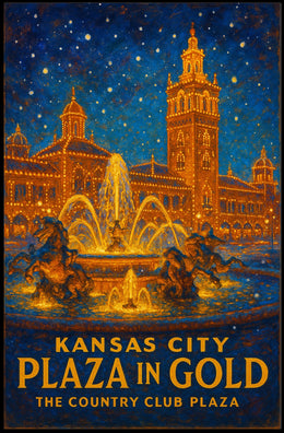 Kansas City Plaza In Gold Poster