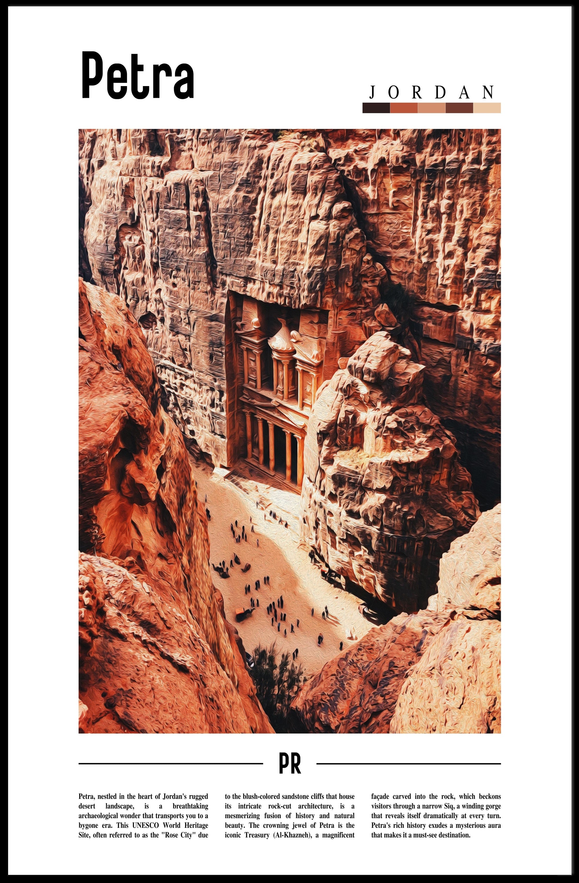 Petra Treasury Art Print Cultural or Heritage Poster PosterGoat