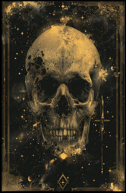 Cosmic Skull: Mystical Celestial Art Poster PosterGoat