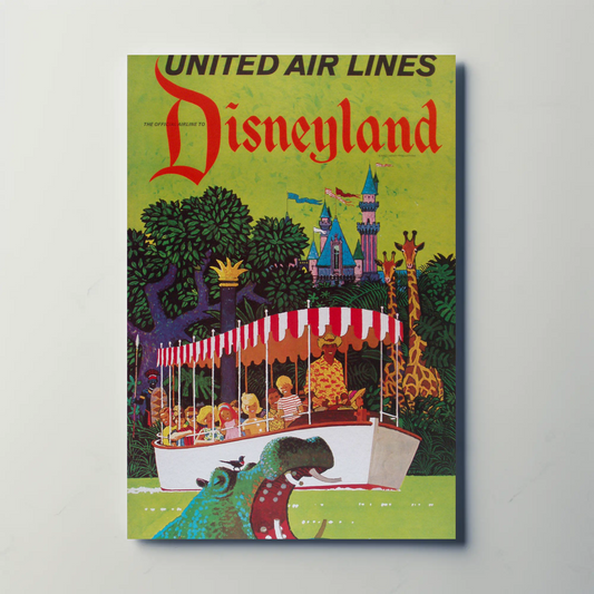 Disneyland United Airlines Travel Poster