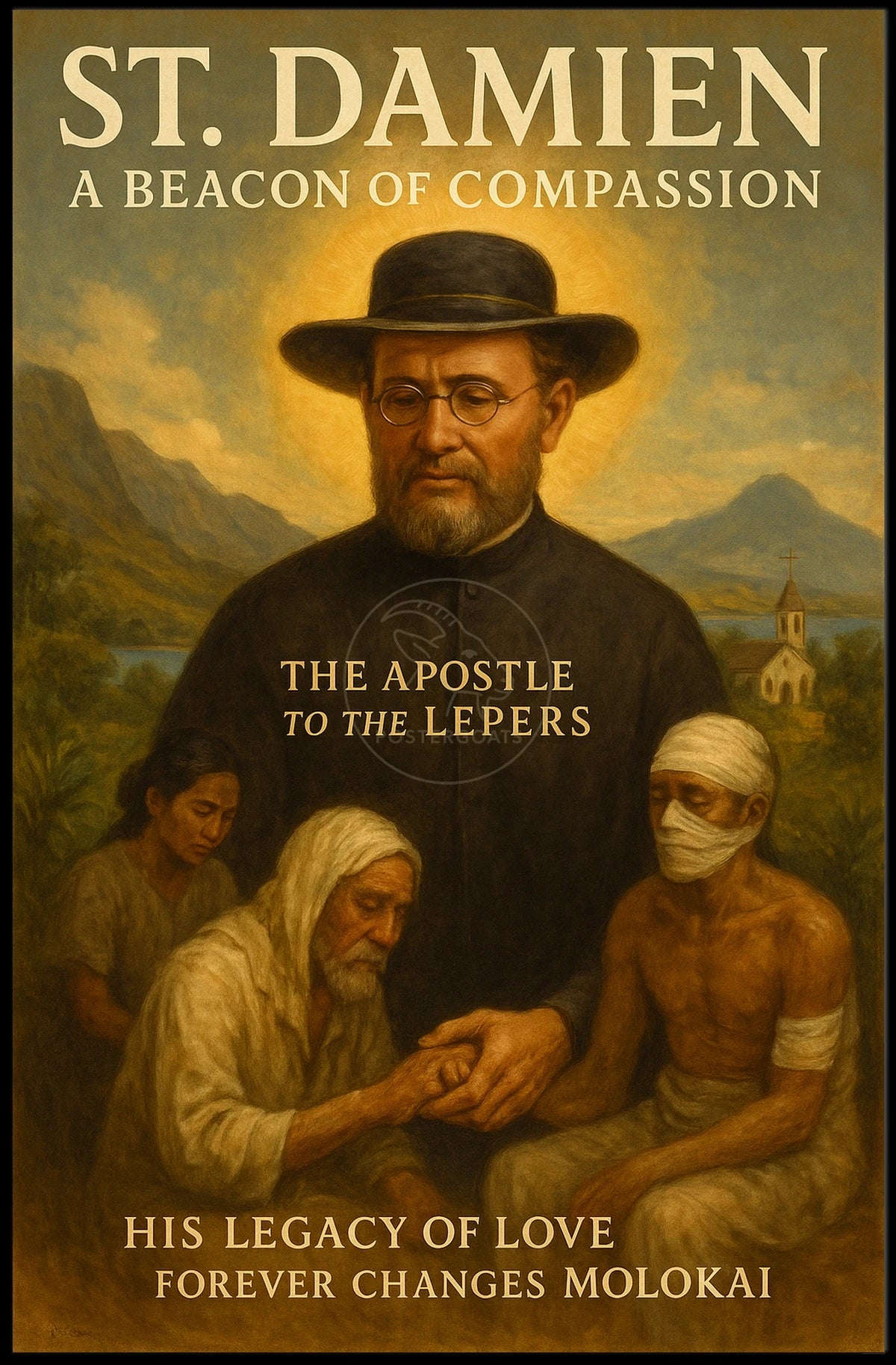 St. Damien Inspirational Legacy Vintage Heritage Poster