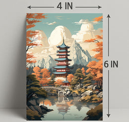 Tranquil Pagoda In Autumn Poster