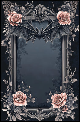 Gothic Romance Bat and Roses Poster