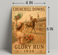 Churchill Downs Vintage Jockey Victory Sports Poster