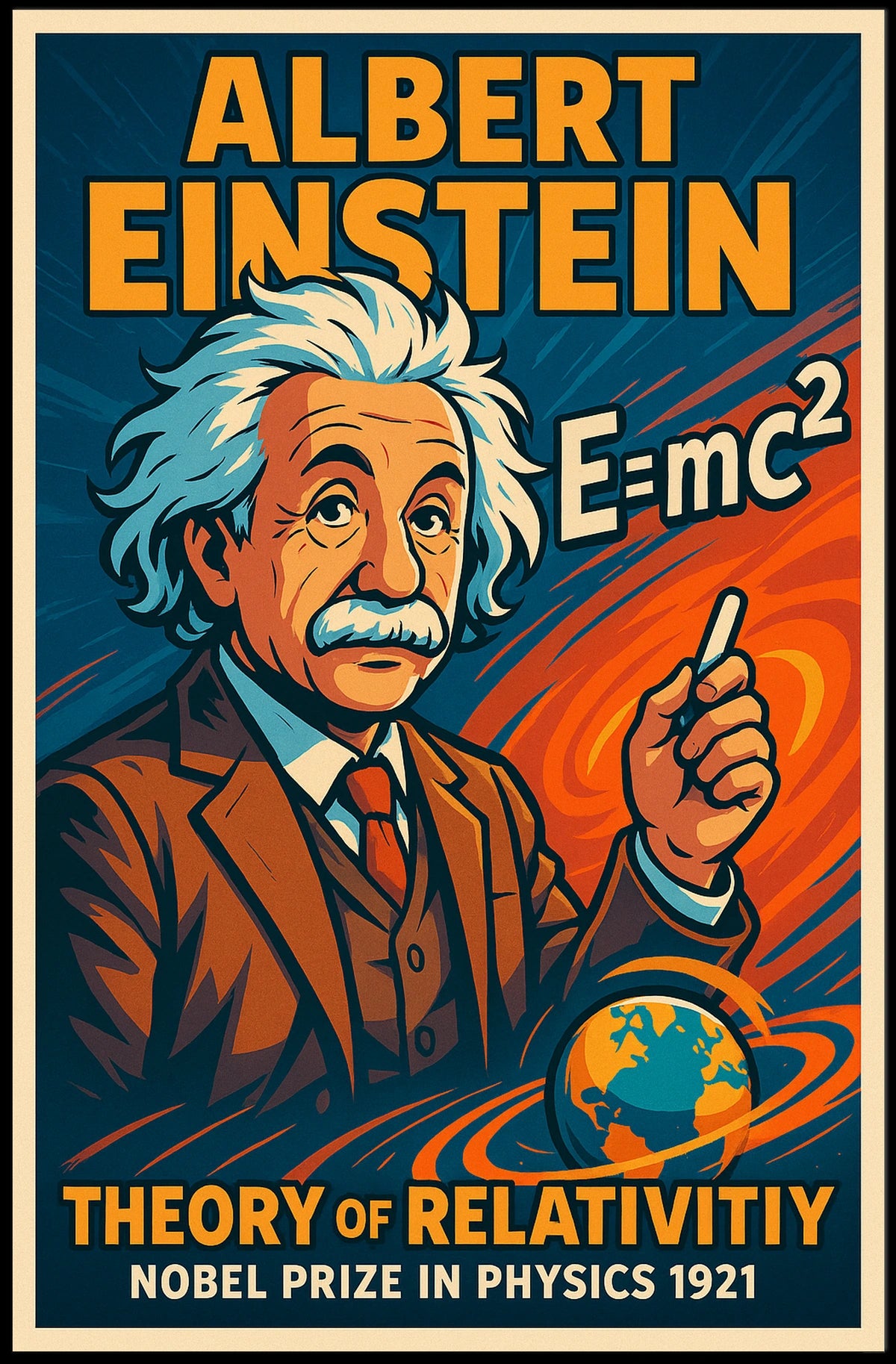 Einstein Nobel Prize Vintage Science Portrait Poster