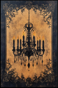 Vintage Chandelier Art Print with Luxurious Details Poster