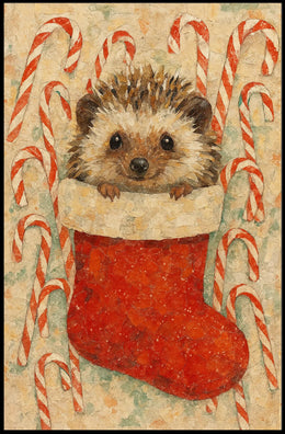 Hedgehog In Stocking Poster