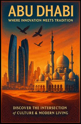 Abu Dhabi Innovation and Tradition Travel Poster