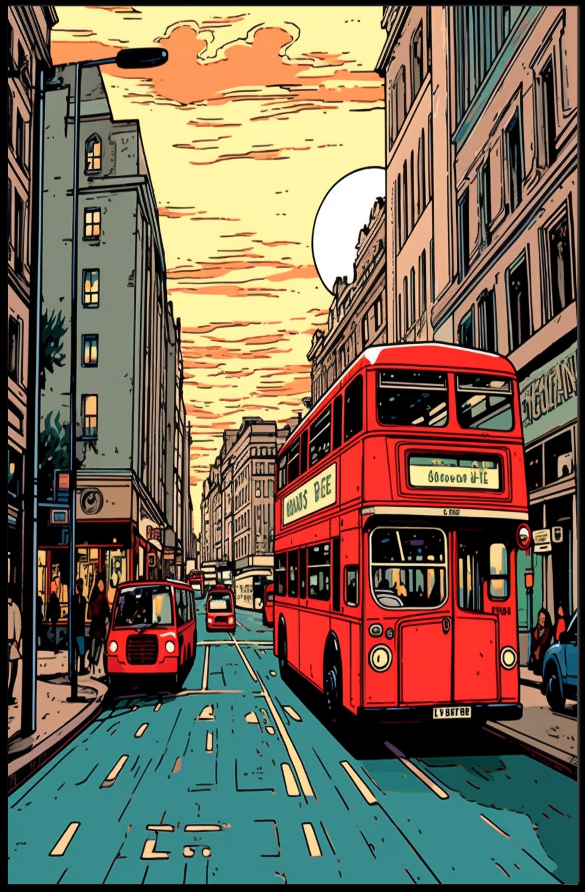 Urban Sunset Journey Poster