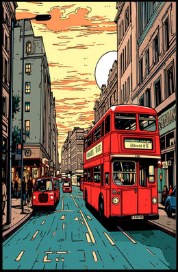 Urban Sunset Journey Poster