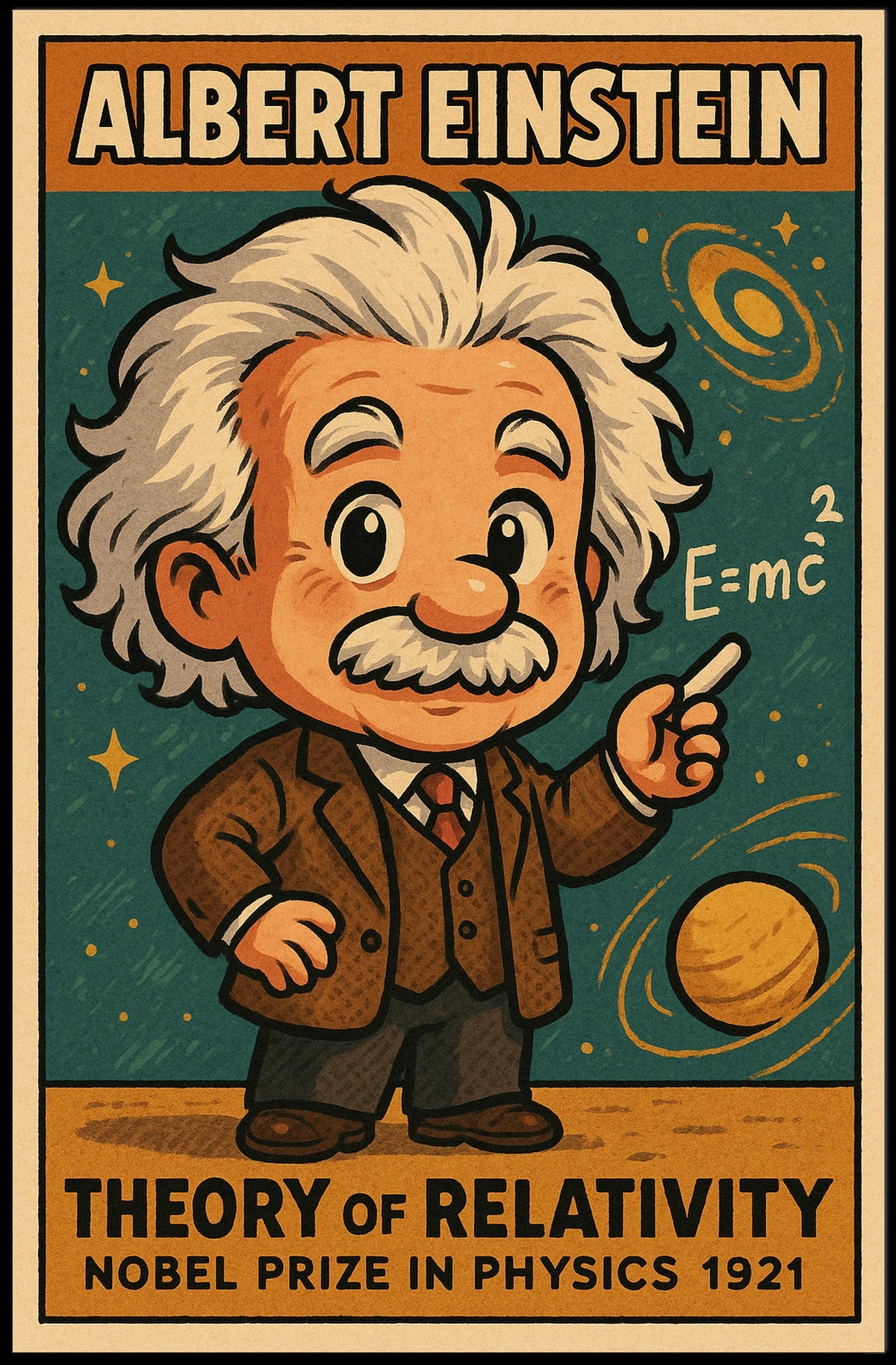 Albert Einstein Relativity Vintage Science Lovers Poster