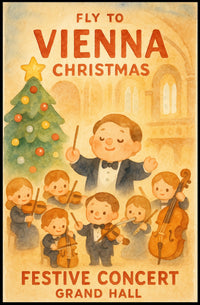 Festive Vienna Christmas Concert in Watercolor Music or Concert Poster