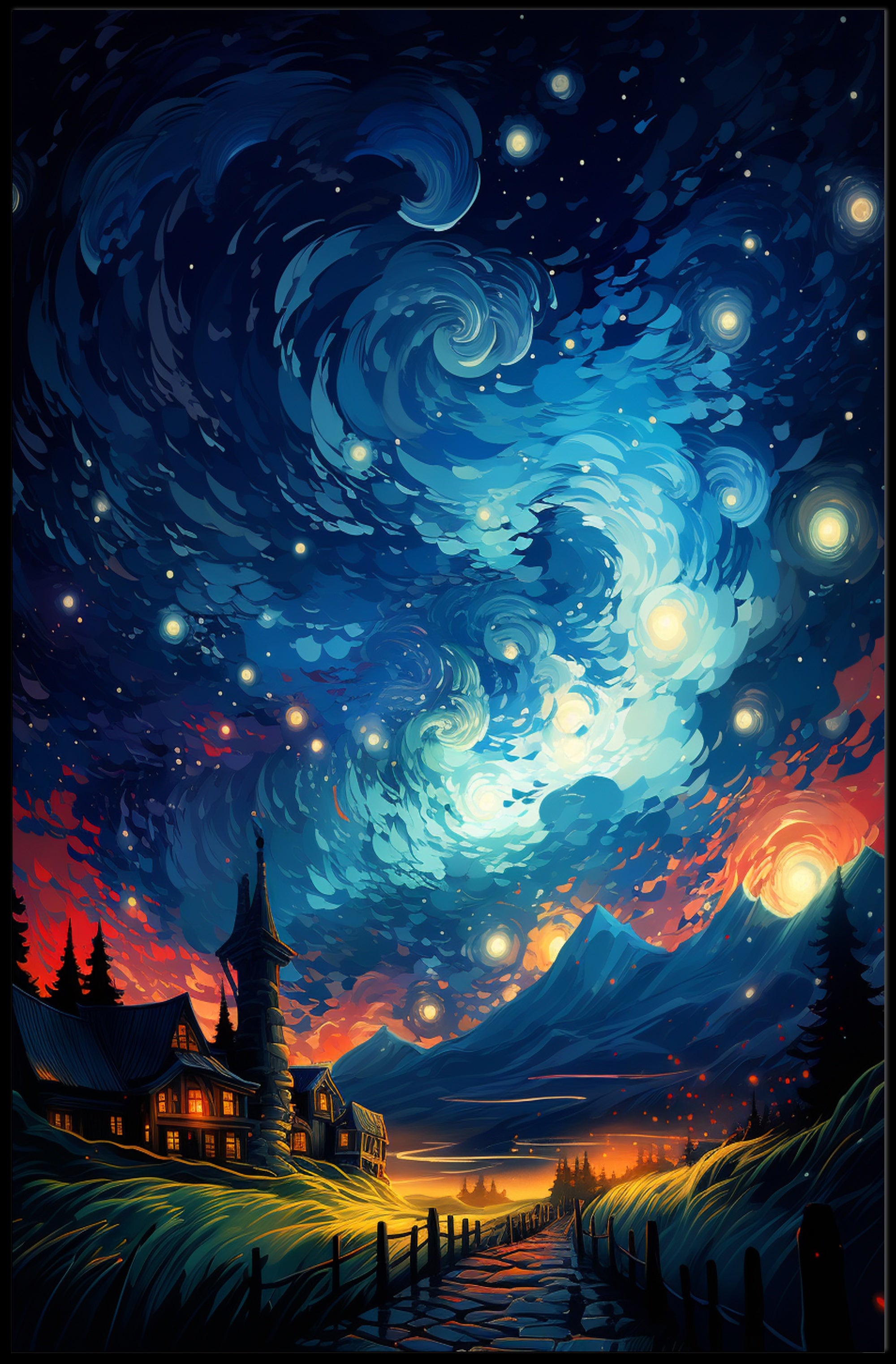 Starry Night Dreamscape Poster
