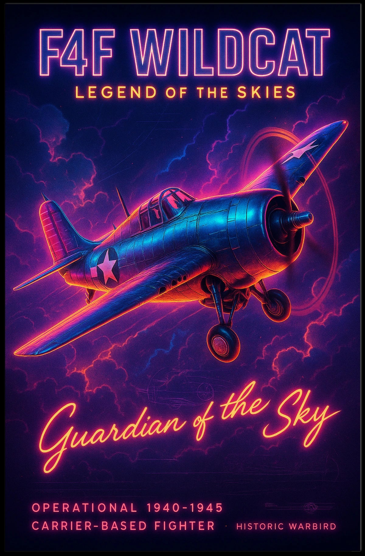 F4F Wildcat Legend of the Skies Poster