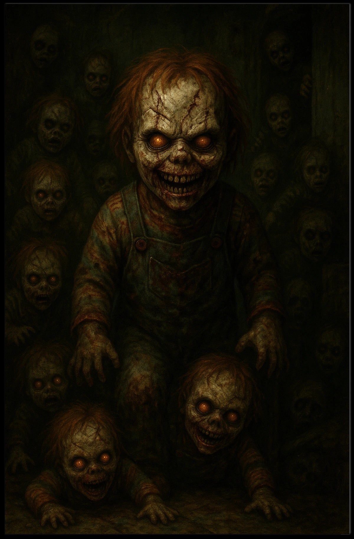 Creepy Doll Horde Poster