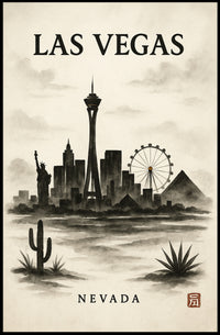 Las Vegas Skyline Artistic Urban Cityscape Poster