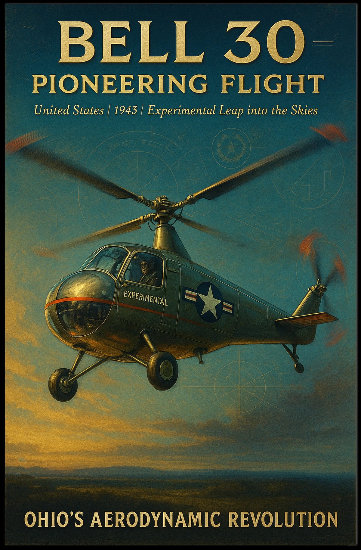 Bell 30 Pioneering Flight Poster