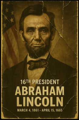 Abraham Lincoln 16th President of the United States Damaged Photograph Poster