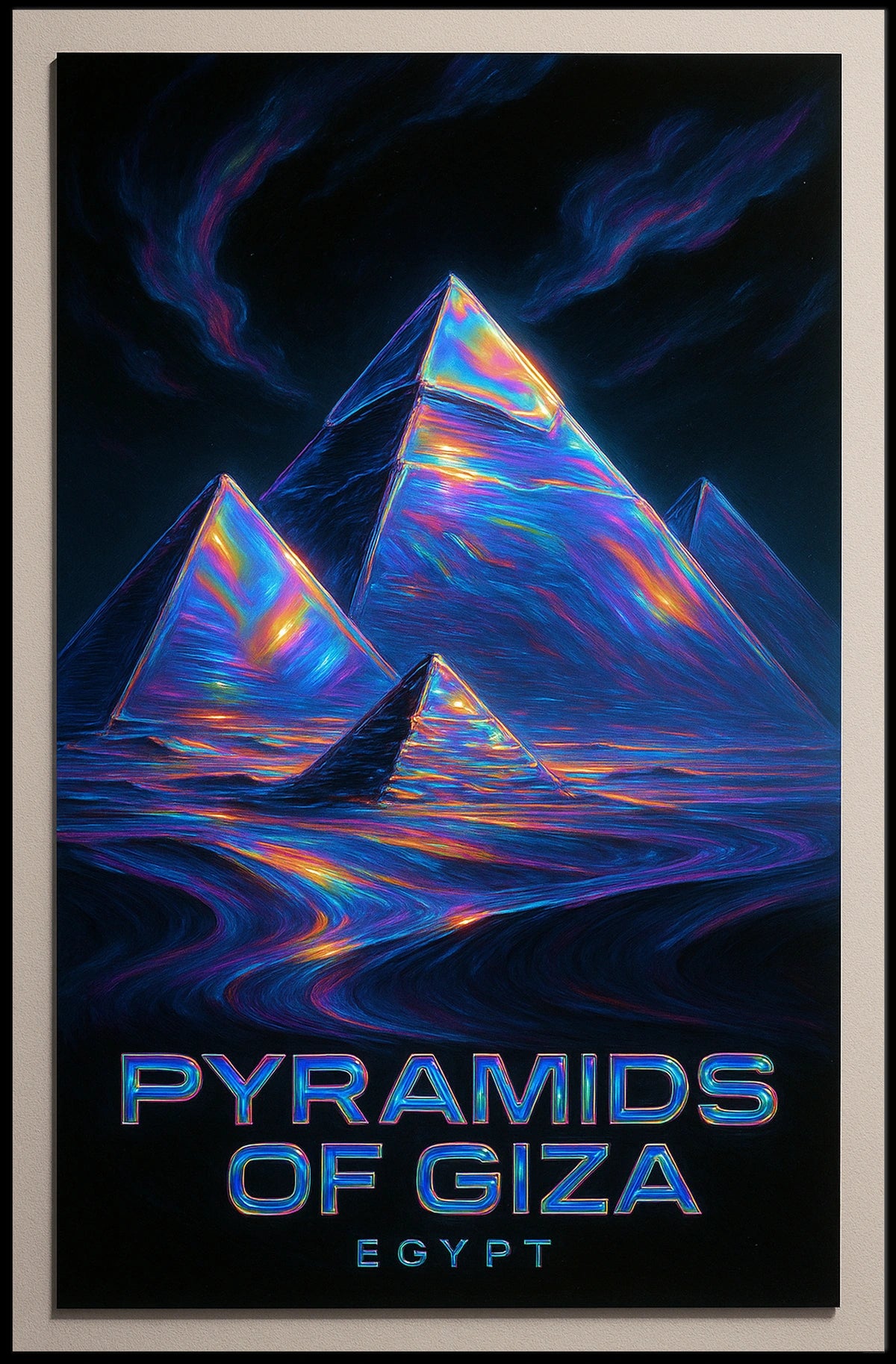 Mystical Pyramids Giza Futuristic SciFi Dreamers Poster