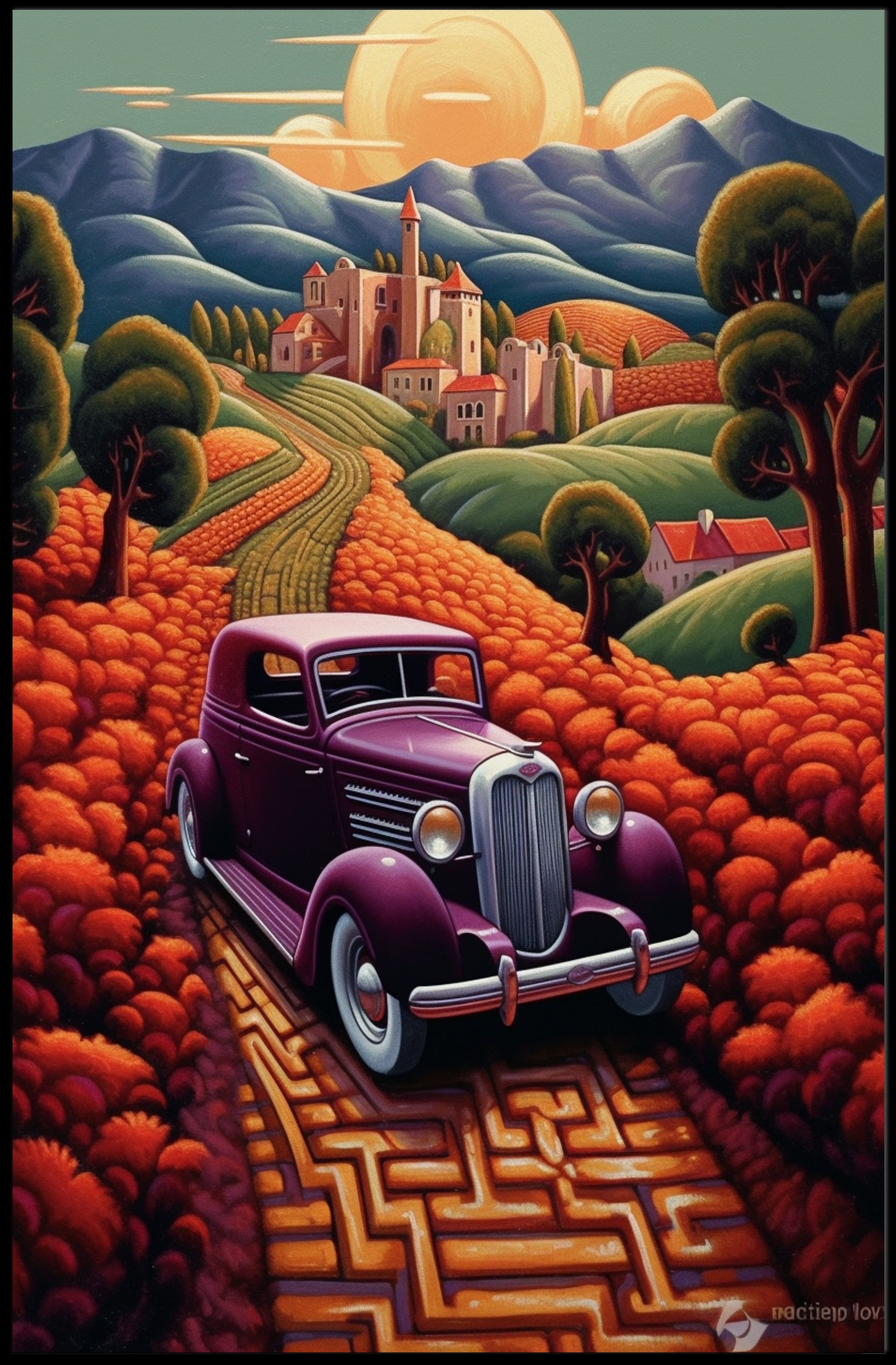 Vintage Journey Through a Dreamscape Poster