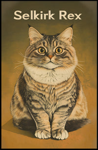 Selkirk Rex Cat Photography Realism Wall Art Poster