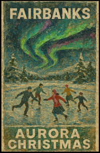 Fairbanks Aurora Christmas Poster