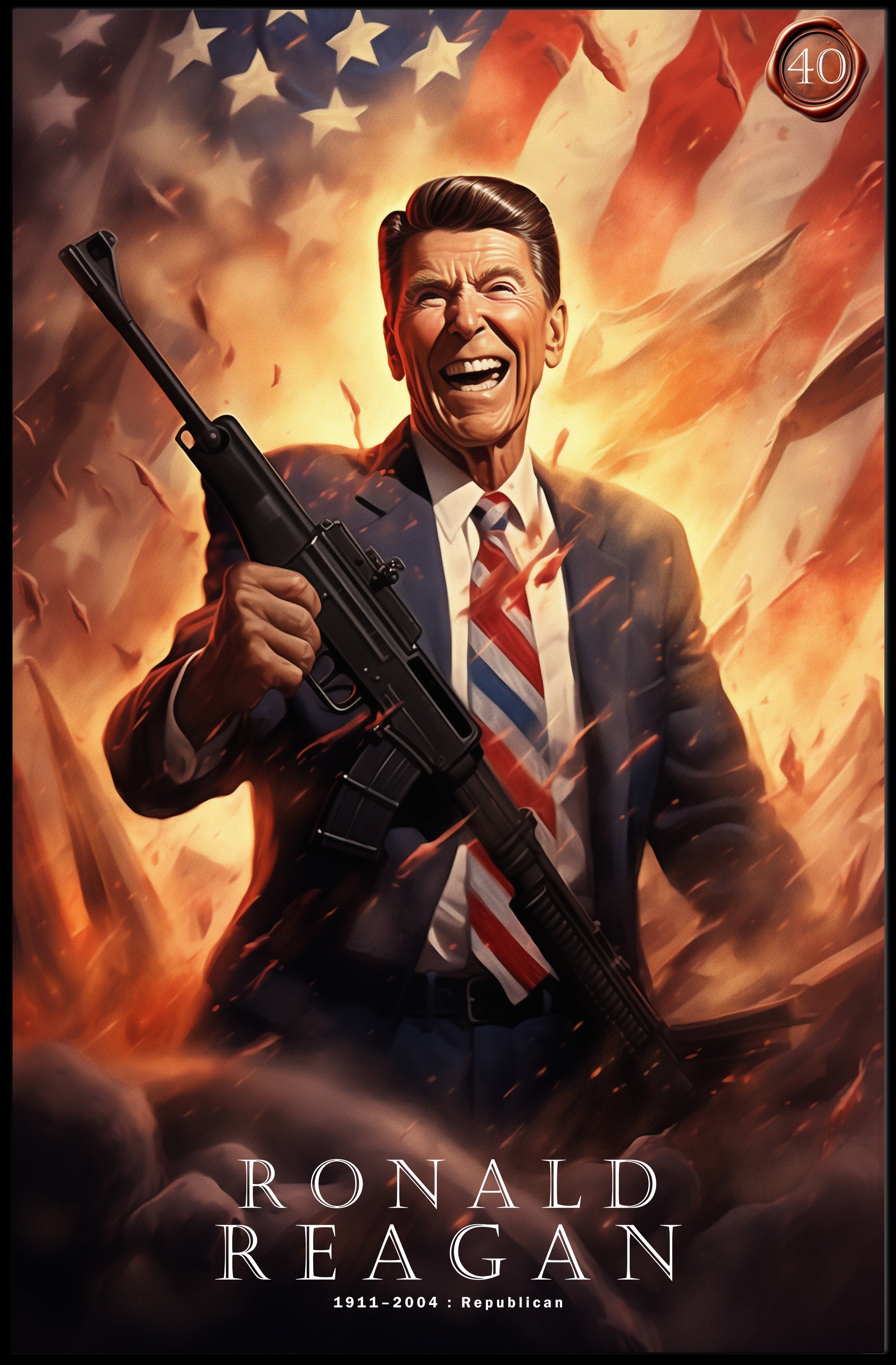 Ronald Reagan: A Patriotic Tribute Poster