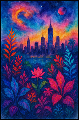 Cosmic Cityscape Poster