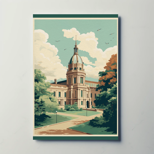 European Palace Garden Pathway Travel Poster