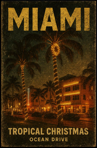 Miami Tropical Christmas Poster