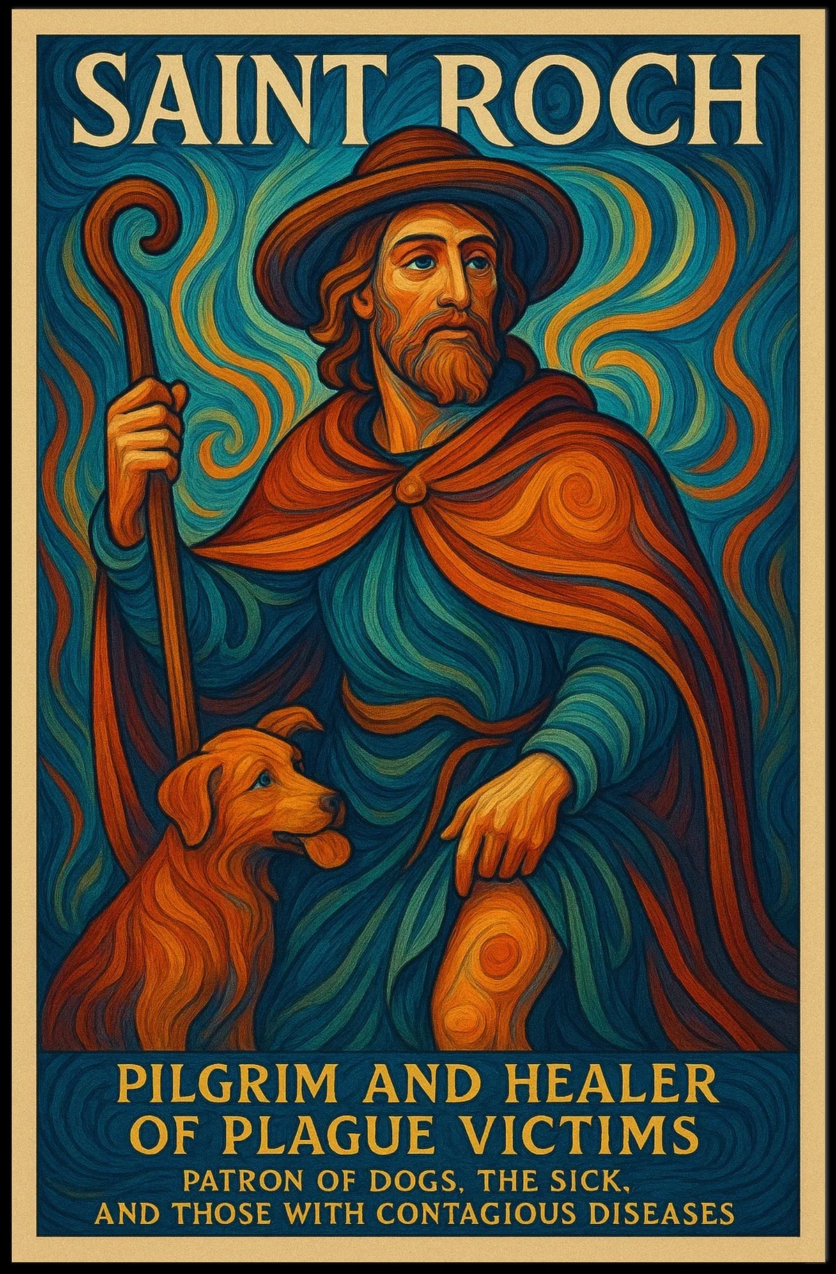Saint Roch Patron of Dogs and the Sick Poster