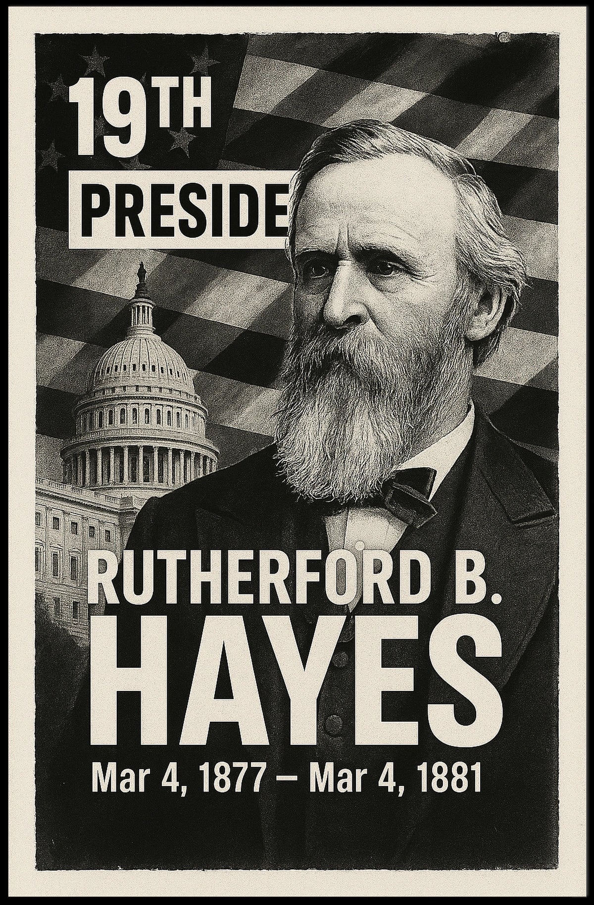 Rutherford B. Hayes 19th President of the United States Digital Montaje Poster