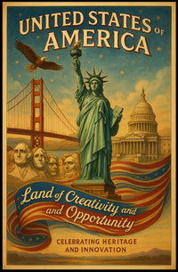 United States Of America Land Of Poster