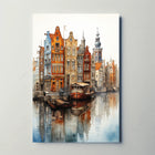 Amsterdam Canal View: Watercolor Serenity Travel Poster