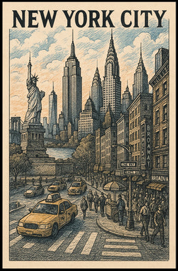 New York City Poster Timeless Urban Landscape Home Decor