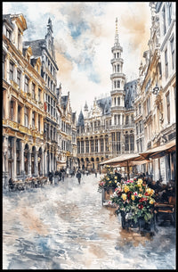 Belgium Brussels Grand Place Street View Poster