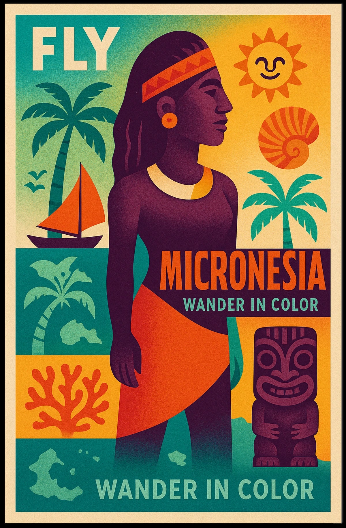 Wander in Color Micronesia Poster