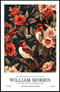 William Morris-Inspired Vintage Floral Illustration Cultural Poster