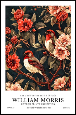 William Morris-Inspired Vintage Floral Illustration Cultural Poster