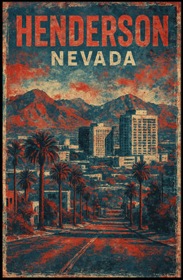 Henderson Cityscape Nostalgia Retro Travel Poster