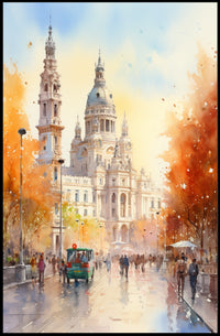 Grand Historic European Building in Urban Live Scene Poster