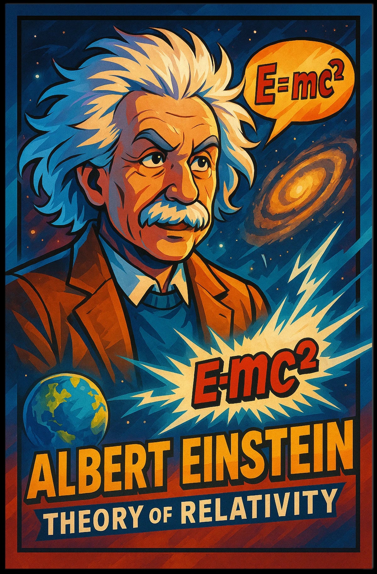 Einstein Relativity Vintage Poster
